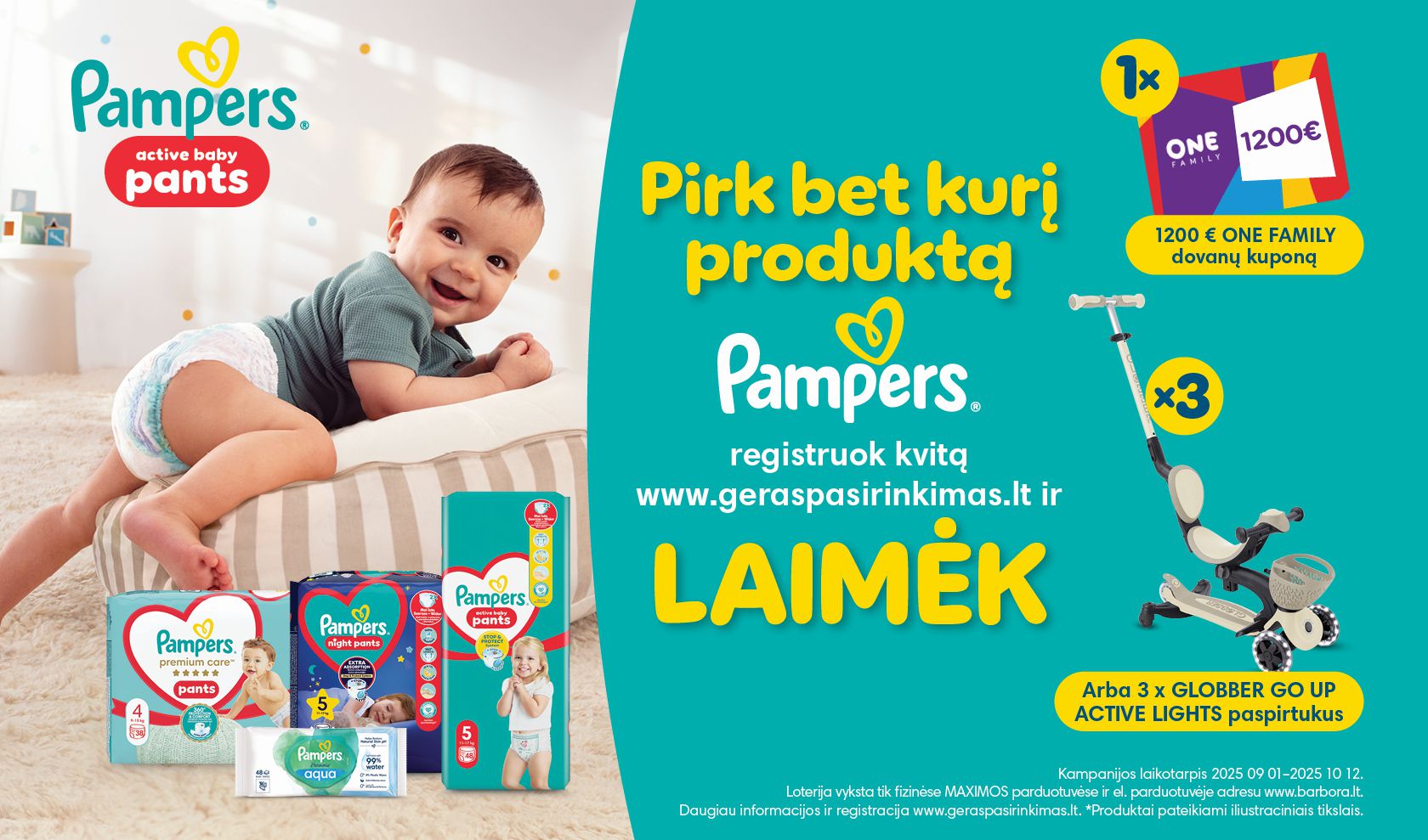 PIRK PAMPERS ir LAIMĖK!